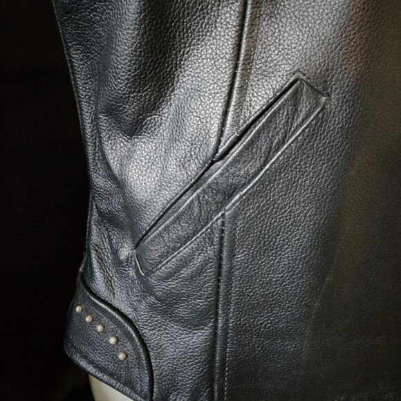 Leather Biker Vest - Picture 2 of 11